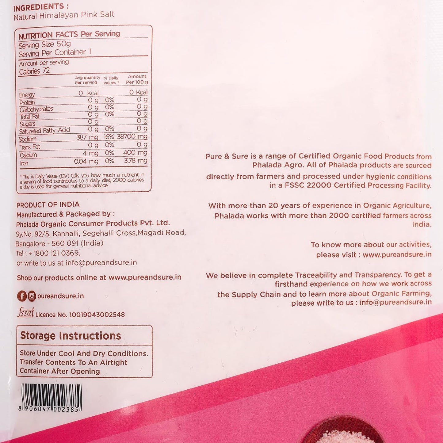 Pure & Sure Himalayan Pink Salt (500gm)