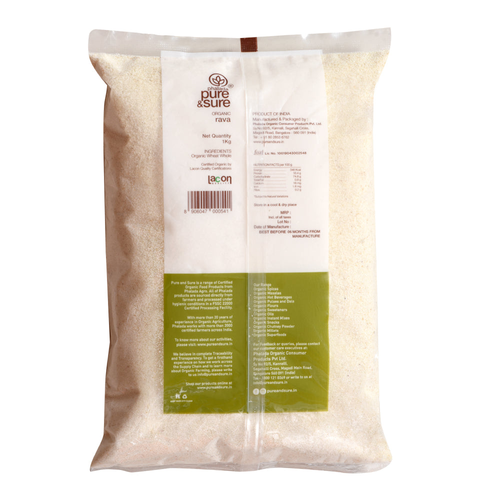 Pure & Sure Organic Rava (500gm)