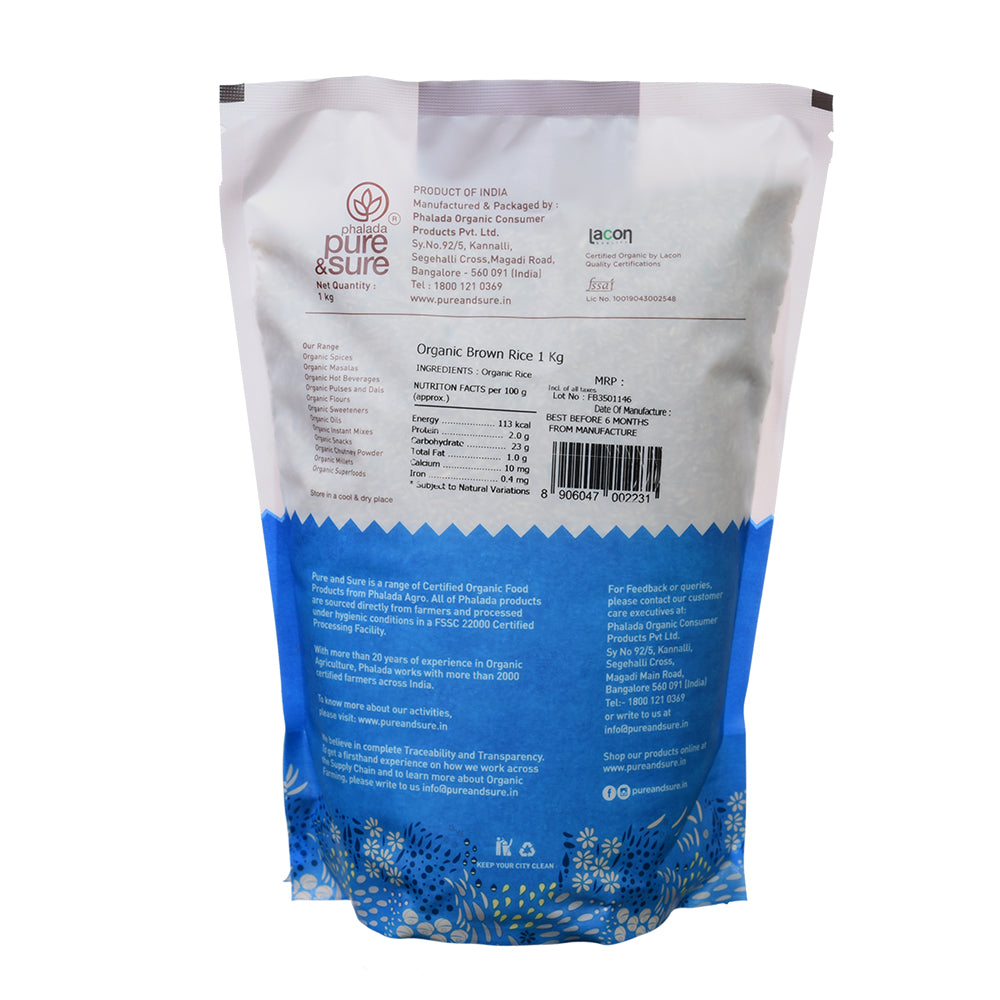 Pure & Sure Organic Brown Rice (1Kg)
