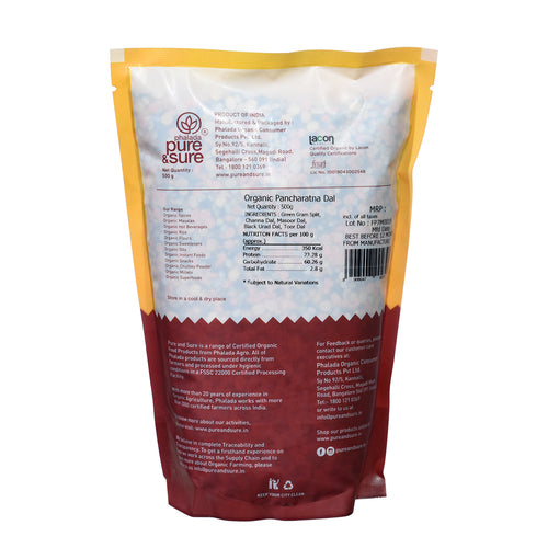 Pure and Sure Organic Pancharatna Dal (500gm)