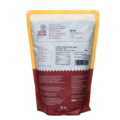 Pure & Sure Organic Green Gram Split-500Gms